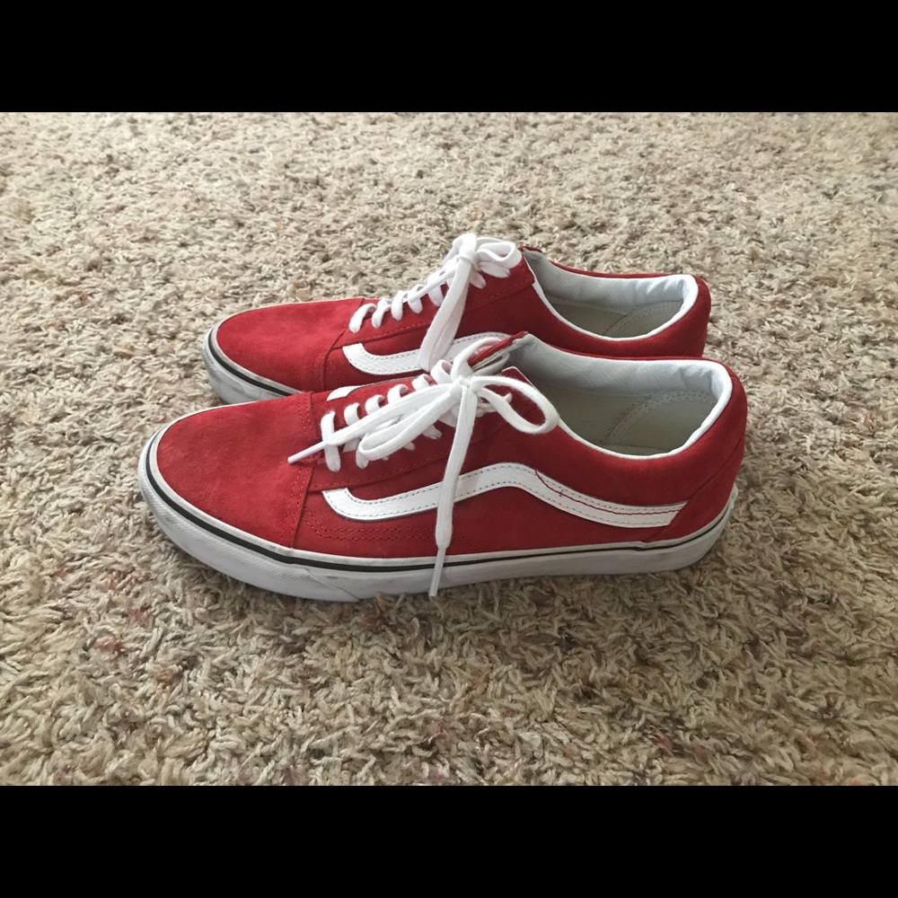 Red Vans barely used